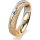 Ring 18 Karat Gelbgold/950 Platin 4.5 mm kreismatt 1 Brillant G vs 0,065ct