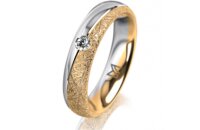 Ring 18 Karat Gelbgold/950 Platin 4.5 mm kristallmatt 1...