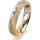 Ring 18 Karat Gelbgold/950 Platin 4.5 mm kristallmatt 1 Brillant G vs 0,065ct