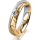 Ring 18 Karat Gelbgold/950 Platin 4.5 mm diamantmatt 1 Brillant G vs 0,065ct