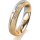 Ring 18 Karat Gelbgold/950 Platin 4.5 mm kreismatt 3 Brillanten G vs Gesamt 0,035ct