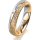 Ring 18 Karat Gelbgold/950 Platin 4.5 mm kristallmatt 3 Brillanten G vs Gesamt 0,035ct