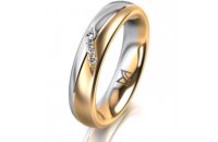 Ring 18 Karat Gelbgold/950 Platin 4.5 mm l&auml;ngsmatt 4...