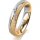 Ring 18 Karat Gelbgold/950 Platin 4.5 mm kreismatt 4 Brillanten G vs Gesamt 0,025ct