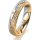 Ring 18 Karat Gelbgold/950 Platin 4.5 mm kristallmatt 5 Brillanten G vs Gesamt 0,045ct