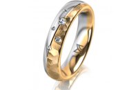 Ring 18 Karat Gelbgold/950 Platin 4.5 mm diamantmatt 5...