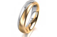 Ring 18 Karat Gelbgold/950 Platin 5.0 mm l&auml;ngsmatt
