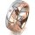 Ring 18 Karat Rotgold/950 Platin 8.0 mm diamantmatt 5 Brillanten G vs Gesamt 0,115ct
