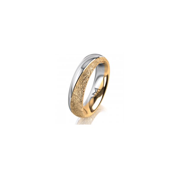 Ring 18 Karat Gelbgold/950 Platin 5.0 mm kristallmatt
