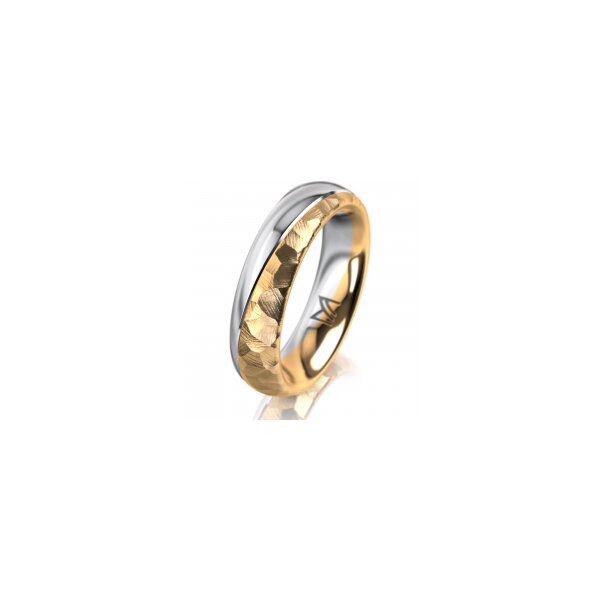 Ring 18 Karat Gelbgold/950 Platin 5.0 mm diamantmatt