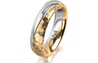Ring 18 Karat Gelbgold/950 Platin 5.0 mm diamantmatt