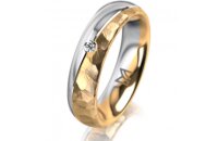 Ring 18 Karat Gelbgold/950 Platin 5.0 mm diamantmatt 1...