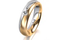 Ring 18 Karat Gelbgold/950 Platin 5.0 mm l&auml;ngsmatt 1...