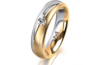 Ring 18 Karat Gelbgold/950 Platin 5.0 mm sandmatt 1...