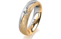 Ring 18 Karat Gelbgold/950 Platin 5.0 mm kreismatt 1...