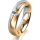 Ring 18 Karat Gelbgold/950 Platin 5.0 mm längsmatt 1 Brillant G vs 0,110ct