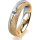 Ring 18 Karat Gelbgold/950 Platin 5.0 mm kristallmatt 1 Brillant G vs 0,110ct