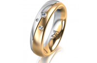 Ring 18 Karat Gelbgold/950 Platin 5.0 mm l&auml;ngsmatt 3...