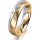 Ring 18 Karat Gelbgold/950 Platin 5.0 mm l&auml;ngsmatt 3 Brillanten G vs Gesamt 0,040ct
