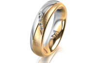 Ring 18 Karat Gelbgold/950 Platin 5.0 mm sandmatt 5...