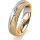Ring 18 Karat Gelbgold/950 Platin 5.0 mm kreismatt 5 Brillanten G vs Gesamt 0,035ct