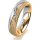 Ring 18 Karat Gelbgold/950 Platin 5.0 mm kristallmatt 5 Brillanten G vs Gesamt 0,035ct