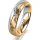 Ring 18 Karat Gelbgold/950 Platin 5.0 mm diamantmatt 5 Brillanten G vs Gesamt 0,035ct
