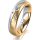 Ring 18 Karat Gelbgold/950 Platin 5.0 mm sandmatt 5 Brillanten G vs Gesamt 0,055ct