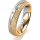 Ring 18 Karat Gelbgold/950 Platin 5.0 mm kreismatt 5 Brillanten G vs Gesamt 0,055ct