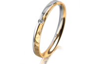 Ring 18 Karat Gelbgold/950 Platin 2.5 mm diamantmatt 1...