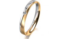 Ring 18 Karat Gelbgold/950 Platin 3.0 mm l&auml;ngsmatt 1...