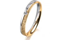 Ring 18 Karat Gelbgold/950 Platin 3.0 mm kristallmatt 1...