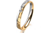 Ring 18 Karat Gelbgold/950 Platin 3.0 mm diamantmatt 1...