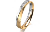 Ring 18 Karat Gelbgold/950 Platin 3.5 mm sandmatt