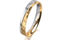 Ring 18 Karat Gelbgold/950 Platin 3.5 mm diamantmatt