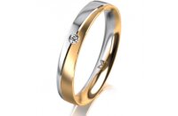 Ring 18 Karat Gelbgold/950 Platin 3.5 mm l&auml;ngsmatt 1...