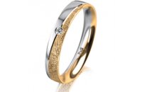 Ring 18 Karat Gelbgold/950 Platin 3.5 mm kristallmatt 1...