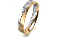 Ring 18 Karat Gelbgold/950 Platin 4.0 mm l&auml;ngsmatt 1...