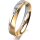 Ring 18 Karat Gelbgold/950 Platin 4.0 mm l&auml;ngsmatt 1 Brillant G vs 0,025ct