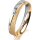 Ring 18 Karat Gelbgold/950 Platin 4.0 mm kreismatt 1 Brillant G vs 0,025ct