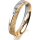 Ring 18 Karat Gelbgold/950 Platin 4.0 mm kristallmatt 1 Brillant G vs 0,025ct