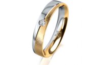 Ring 18 Karat Gelbgold/950 Platin 4.0 mm sandmatt 1...