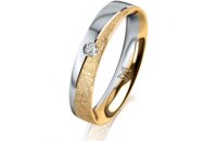 Ring 18 Karat Gelbgold/950 Platin 4.0 mm kreismatt 1...