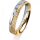 Ring 18 Karat Gelbgold/950 Platin 4.0 mm kristallmatt 1 Brillant G vs 0,050ct