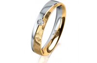 Ring 18 Karat Gelbgold/950 Platin 4.0 mm diamantmatt 1...