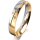 Ring 18 Karat Gelbgold/950 Platin 4.0 mm poliert 3 Brillanten G vs Gesamt 0,030ct