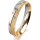 Ring 18 Karat Gelbgold/950 Platin 4.0 mm kreismatt 3 Brillanten G vs Gesamt 0,030ct