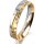 Ring 18 Karat Gelbgold/950 Platin 4.0 mm diamantmatt 3 Brillanten G vs Gesamt 0,030ct