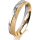 Ring 18 Karat Gelbgold/950 Platin 4.0 mm kreismatt 4 Brillanten G vs Gesamt 0,020ct