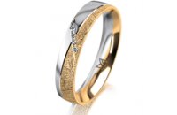 Ring 18 Karat Gelbgold/950 Platin 4.0 mm kristallmatt 4...
